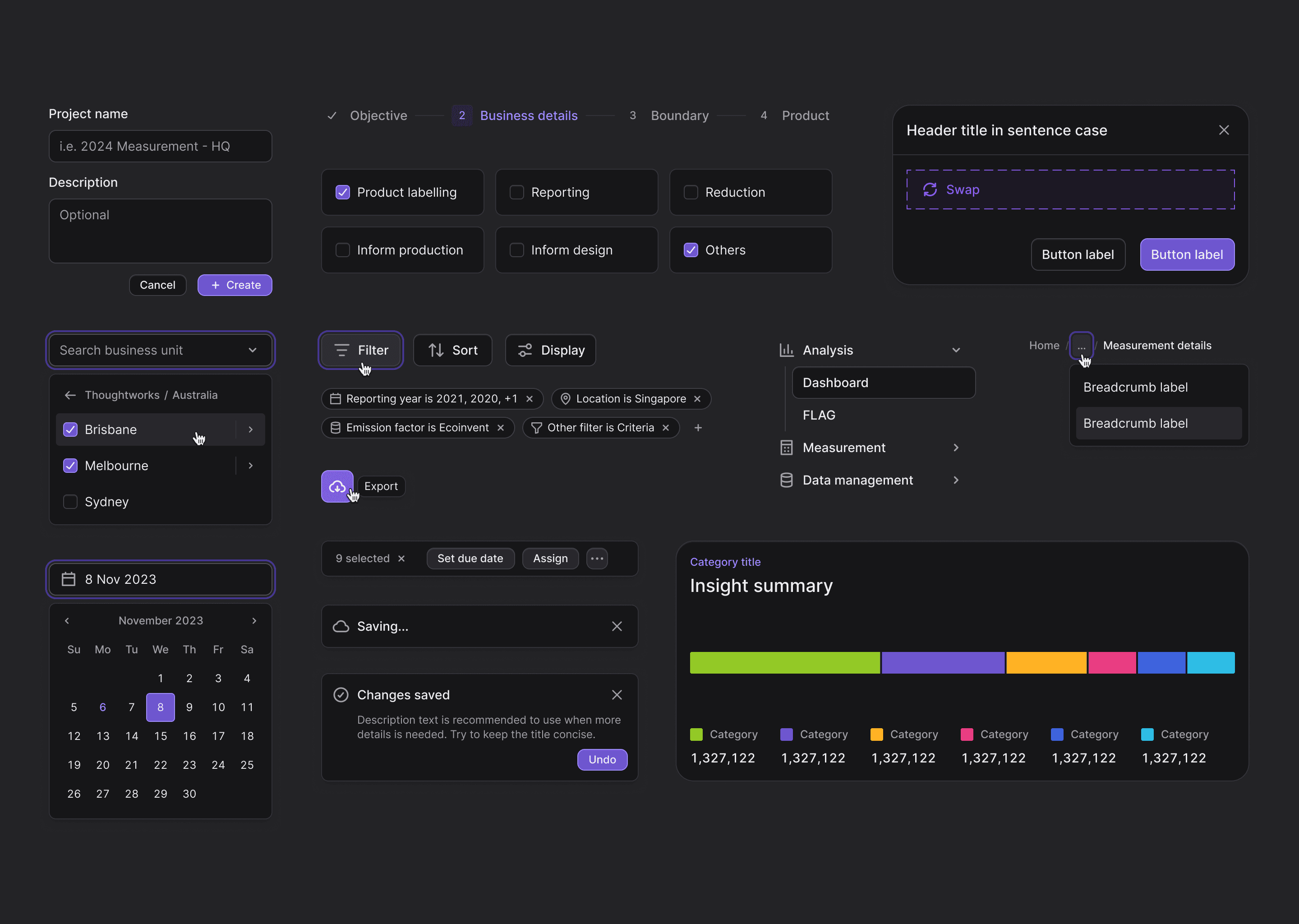 Components Overview Dark